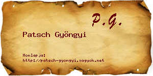 Patsch Gyöngyi névjegykártya