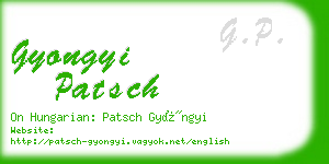 gyongyi patsch business card